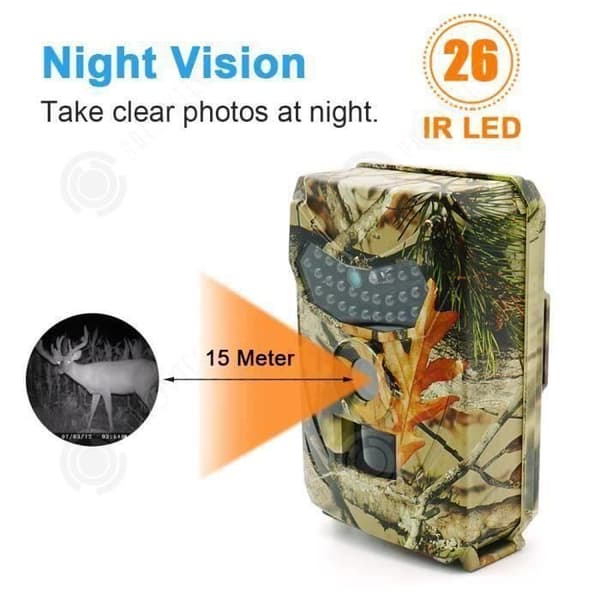 HD Jakttkamera - TECH DISCOUNT - Nattseende - 12 MP - Vidvinkel 120° - Vattentät
