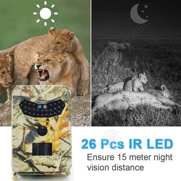 HD Jakttkamera - TECH DISCOUNT - Nattseende - 12 MP - Vidvinkel 120° - Vattentät