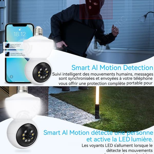 Monitor typ av lampa - INNOVTEC - Färgnattvision - Wi-Fi - Dubbelsidig ljud - 360°