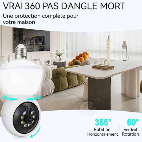 Monitor typ av lampa - INNOVTEC - Färgnattvision - Wi-Fi - Dubbelsidig ljud - 360°