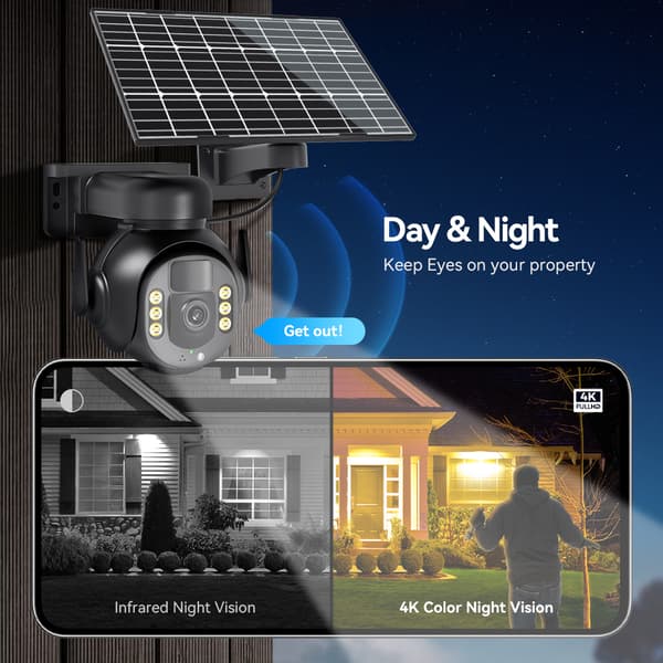 Aurinkovoimainen 4G-kamera, 8MP resoluutio, vedenpitävä muotoilu,EU-plugi, 8MP Lisää 64G