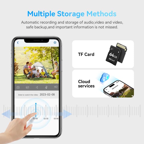 Aurinkovoimainen 4G-kamera, 8MP resoluutio, vedenpitävä muotoilu,EU-plugi, 8MP Lisää 64G