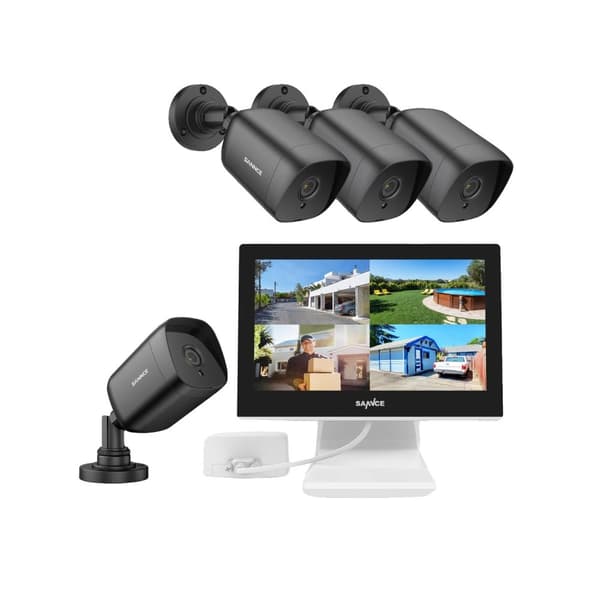 SANNCE CCTV-system, 10,1" skærm, 1080P opløsning,4stk Kamera