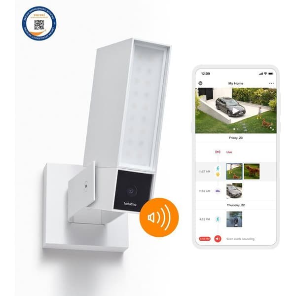 Netatmo Smart Outdoor Camera med Siren Vit (kamera utomhus smart med siren)