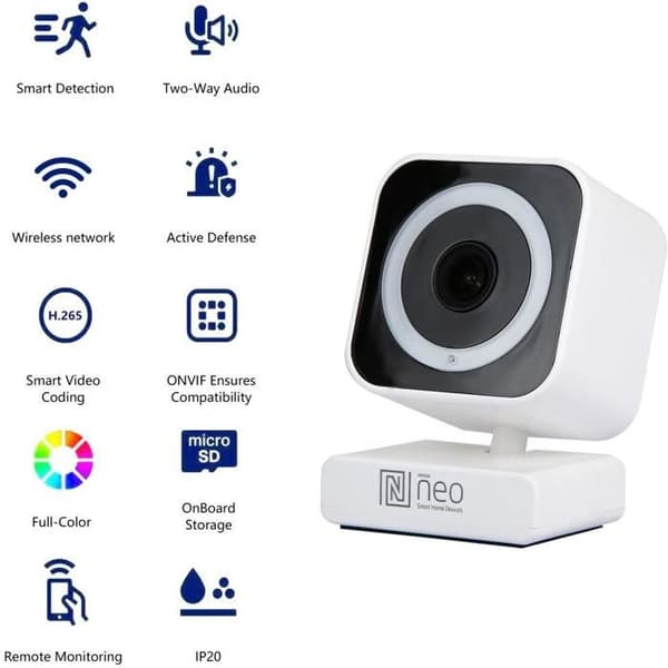 IMMAX NEO LITE Intelligens säkerhet inomhus LITEN KUB, WiFi 2.4GHz, 3MP, ONVIF