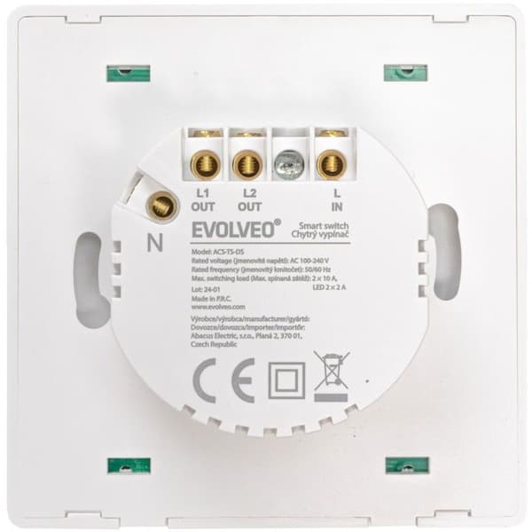 EVOLVEO WiFi Dubbel Strömbrytare