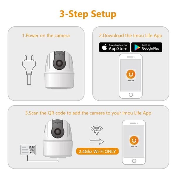 Imou Indoor WiFi Övervakningskamera 2,5K (4MP) 360° ansluten kamera Människodetektering AI Tvåvägsljud Alexa-kompatibel