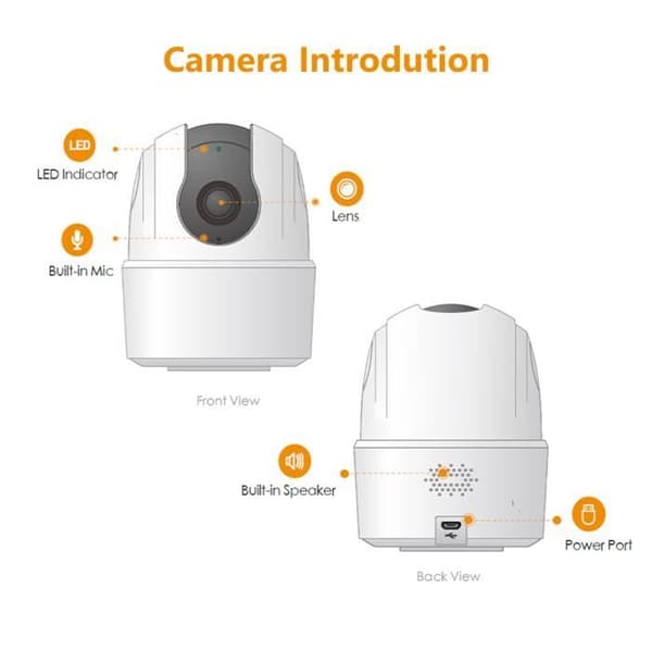 Imou Indoor WiFi Övervakningskamera 2,5K (4MP) 360° ansluten kamera Människodetektering AI Tvåvägsljud Alexa-kompatibel