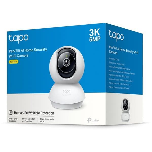 TP-Link Tapo C230, säkerhetskamera 3K 5MP Pan/Tilt AI WiFi