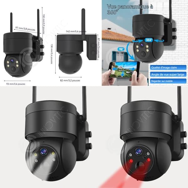 INN Övervakningskamera 4mp 1080p 7800mah IPX66 utomhus wifi trådlöst dubbelriktat ljud mänsklig detektering elektronisk kamera