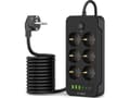 Miniatyrbild 2 av 2: Tech-Protect grenuttag 6 uttag 2 m svart (5906302310586)