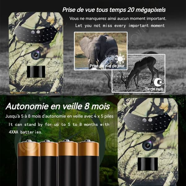 INN Jakkamera 20 miljoner pixlar 1080P automatisk fotografering detektion fält IP56 TF-kort 32GB ultra lång standby 8 månader
