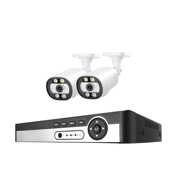 CCTV Sikkerhedskamera System, Smart AI Ansigtsgenkendelse, Tovejs Audio,1T, 8CH NVR 2 kameraer