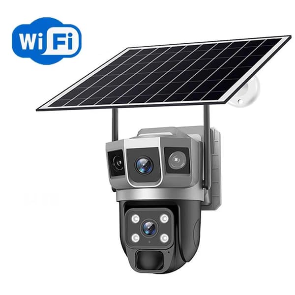Aurinkokäyttöinen WIFI-kamera, 12MP resoluutio, 10X zoomi,WiFi-kamera ilman korttia