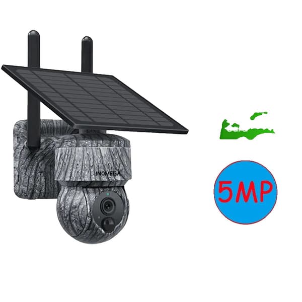 Trådløs PTZ Solar Kamera, 5MP Opløsning, Tovejs Lyd,5MP WIFI 128GB