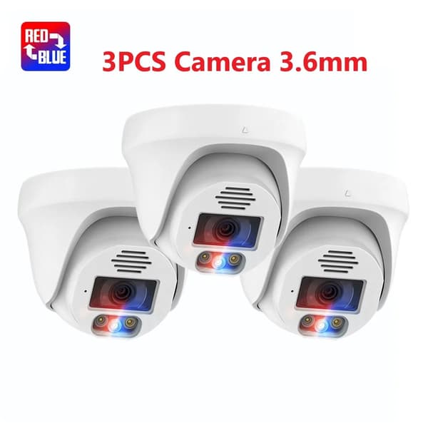 Techage Overvågningskameraer, 4MP & 5MP Opløsning, Dome Design,3PCS 8MP KAMERA B