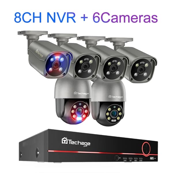 8CH CCTV-järjestelmä, 4K-resoluutio, H.265-pakkaus,8CH 6 Kamerat