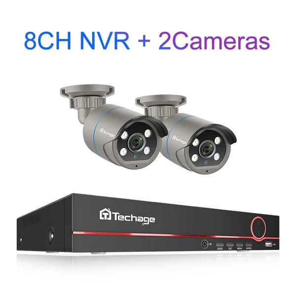 CCTV-turvajärjestelmä, 8CH NVR, useita kameravaihtoehtoja,8CH NVR 2 Kameroita-a