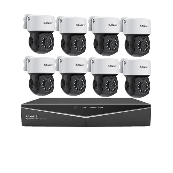 Videoövervakningssystem, 2MP HD-upplösning, hög klarhet kamerabullet,8ch med 8st Kamera, 4T