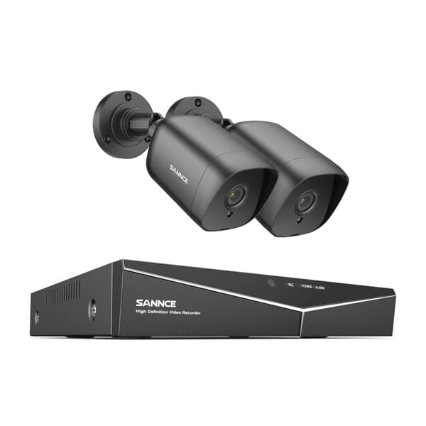 1080P 4-kanavainen DVR CCTV-järjestelmä, ulkokäyttöön soveltuvat säänkestävät kamerat, mobiililaitteella tapahtuva etävalvonta,2T, 2Kpl Kamera