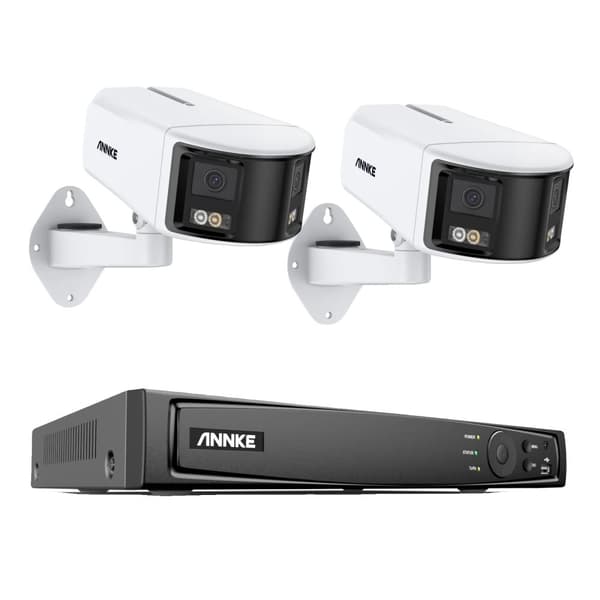 Nätverksvideosekretessystem, 8MP HD-upplösning, 180° panoramavy,8CH 2St NVR Kit, 1T