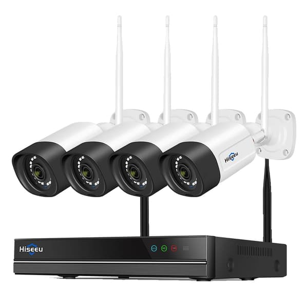 Langaton CCTV-järjestelmä, korkea tarkkuus, kaksisuuntainen ääni,16CH NVR 4 Kamerat, EU-plugi, 3T(ulkoliikunta)