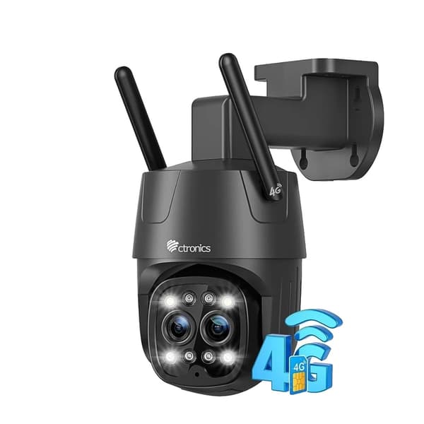 Ctronics säkerhetskamera, 4MP upplösning, 355° panorering & 90° lutning,4G 2MP 128G