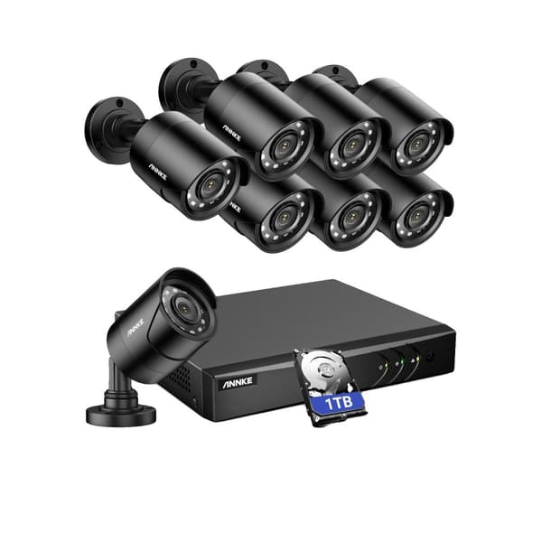 CCTV Kamera Kit, 5MP Opløsning, Nattevisions Teknologi,1TB