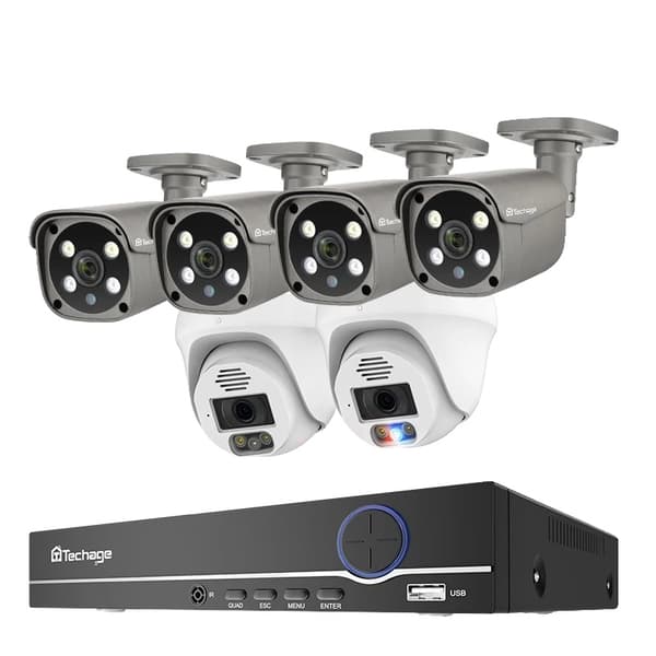 POE övervakningssystem, 8CH NVR, 5MP videokvalitet,Ingen, 8CH NVR 6 Kamera A