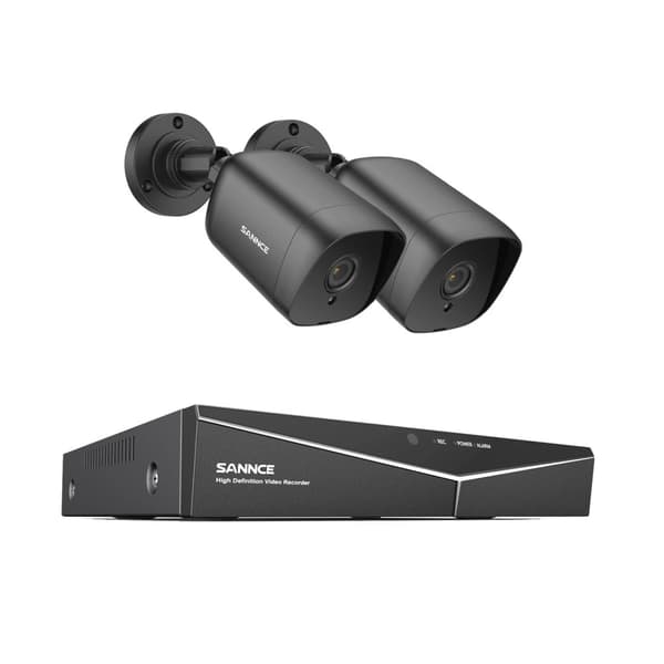 SANNCE 5MP Säkerhetskamerasystem, Nattseende upp till 30 meter, IP66 Vattentålig klassning,2ST 0TB
