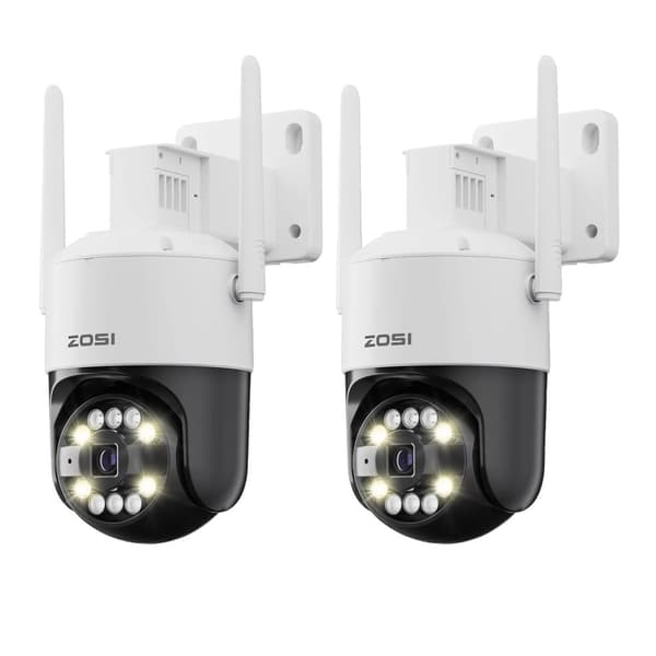 ZOSI 4K Säkerhetskamera, 8MP Upplösning, Färg Nattseende,2PCS 5MP Kamera-a