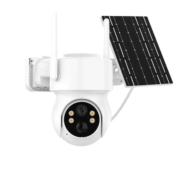 Udendørs Solar 4K IP Kamera, Dobbeltlinse Design, Farve Nattesyn,2K Ingen kort