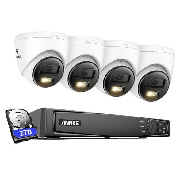 Hjemmeovervågningssystem, 12 MP opløsning, 8CH POE-forbindelse,4PCS 2TB