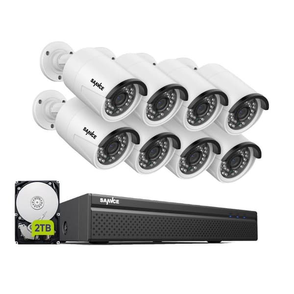 SANNCE Turvakamerajärjestelmä, 8-kanavainen NVR, 3MP HD-resoluutio,2TB