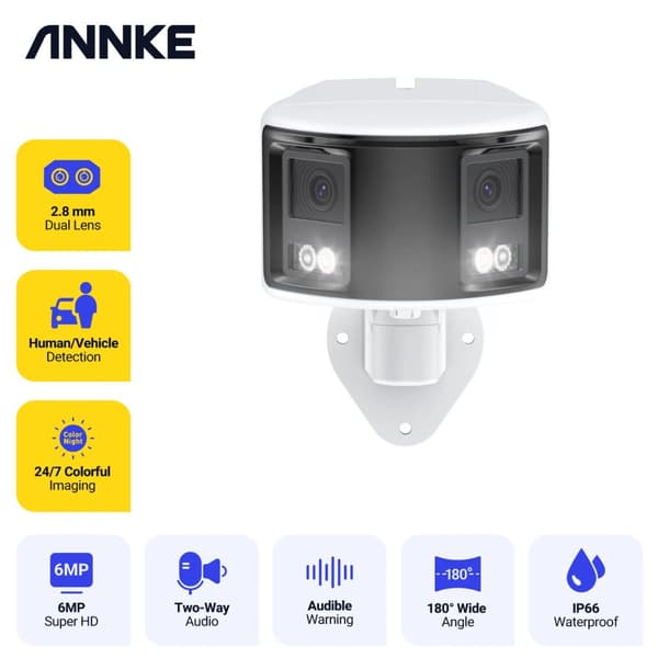 5MP PTZ Wifi Övervakningskamera, 20X Optisk Zoom, Tvåvägs Ljud,6MP Dubbelobjektiv
