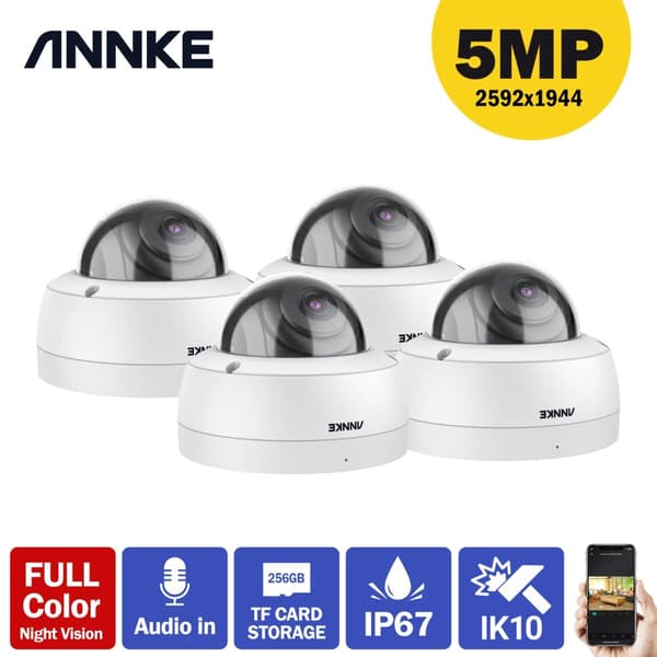 POE IP-kamera, Ultra FHD 5MP, Vattentät,4PCS I51DN