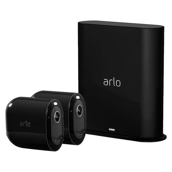 Arlo Pro 3 - Paket med 2 trådlösa WiFi-övervakningskameror - Svart - 2K - Integrerad spotlight-belysning - 160° synfält Svart