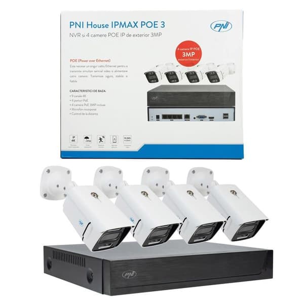 Övervakningskamerasats - Pni videoövervakningspaket - IPMAX POE 3