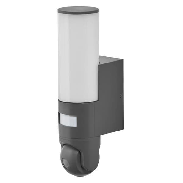 LEDVANCE SMART+ WIFI WALL AUTO CAM 12cm- Utomhuslampa med rörelse- och dagsljussensor, HD-kamera,