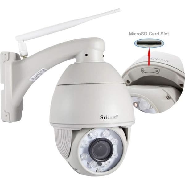 Säkerhetskamera - Sricam - IP66 vattentät kupol - Night vision - Rörelsedetektering - Fjärrkontroll