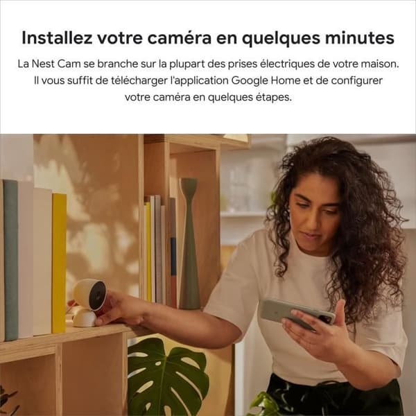 Övervakningskamera - Google Nest - 2:a generationens GA01317-FR - Utomhus/inomhus - 2 MP - 1920 x 1080 - 1080p - Ljud - Wi-Fi
