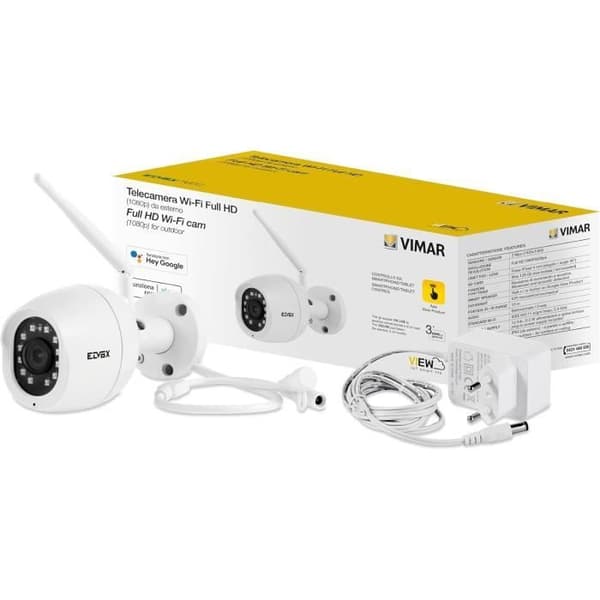 Vimar 46237.040A IP Övervakningskamera WiFi, Full HD 1080, Alexa