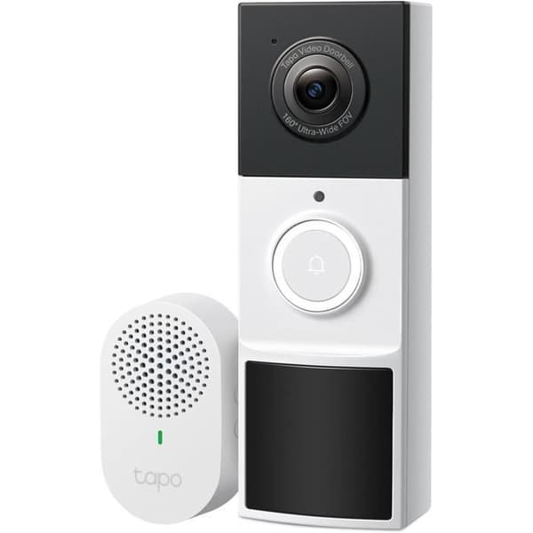 Batteridriven trådlös videoporttelefon 2K 3MP - Tapo D210 Svart, Vit