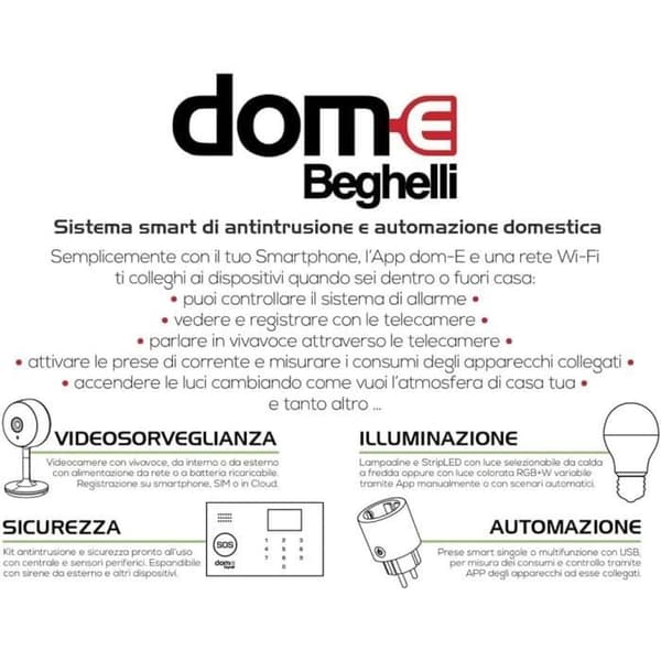 Övervakningskamera - Beghelli - Dom-e - WiFi - Nattvision - Rörelsesensor