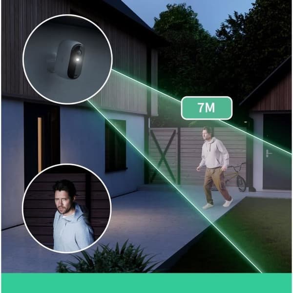 Ansluten säkerhetskamera - ARLO - Essential2 - Pack om 3 - Upplösning 2K - Färgnattseende