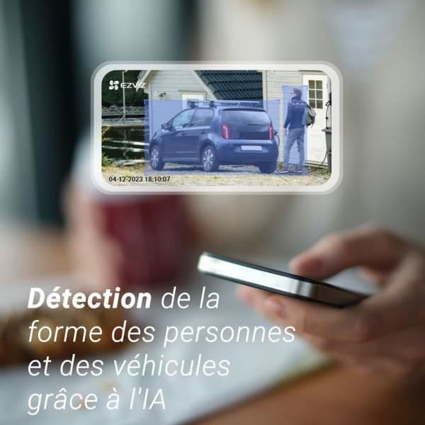 Motoriserad utomhuskamera - EZVIZ - EB3 4G - 4G-batteri - AI-detektering - Färgnattseende - Inbyggd siren