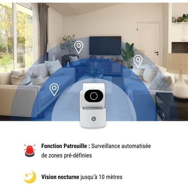 Overvågningskamera - KONYKS - CAMINI CARE 2 - Indendørs - Wifi med sirene og videoopkaldsknap