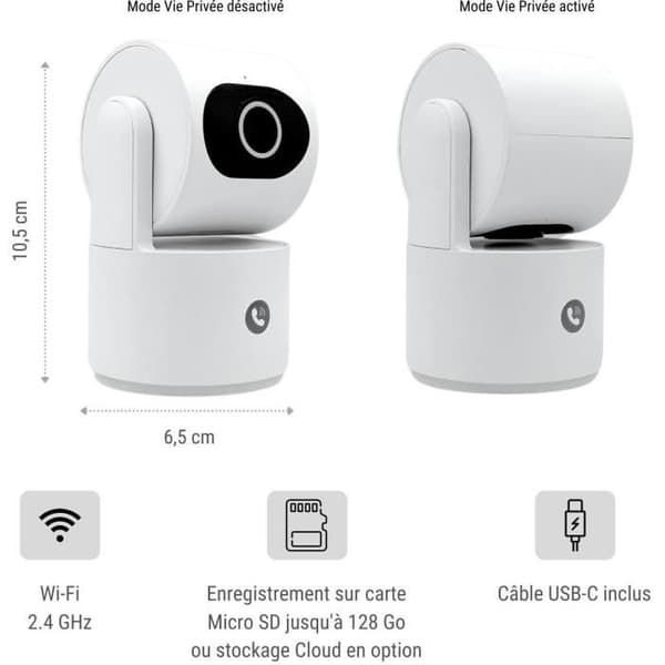 Overvågningskamera - KONYKS - CAMINI CARE 2 - Indendørs - Wifi med sirene og videoopkaldsknap