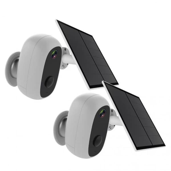2 kameraa aurinkopaneelilla - CHACON - 2-IPCAM-BE03-PS - Ulkokäyttöön - WiFi