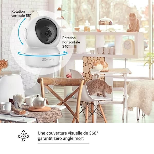Smart Wi-Fi-kamera - EZVIZ - C6N - Full HD - 1080p - Nattseende - 360°
